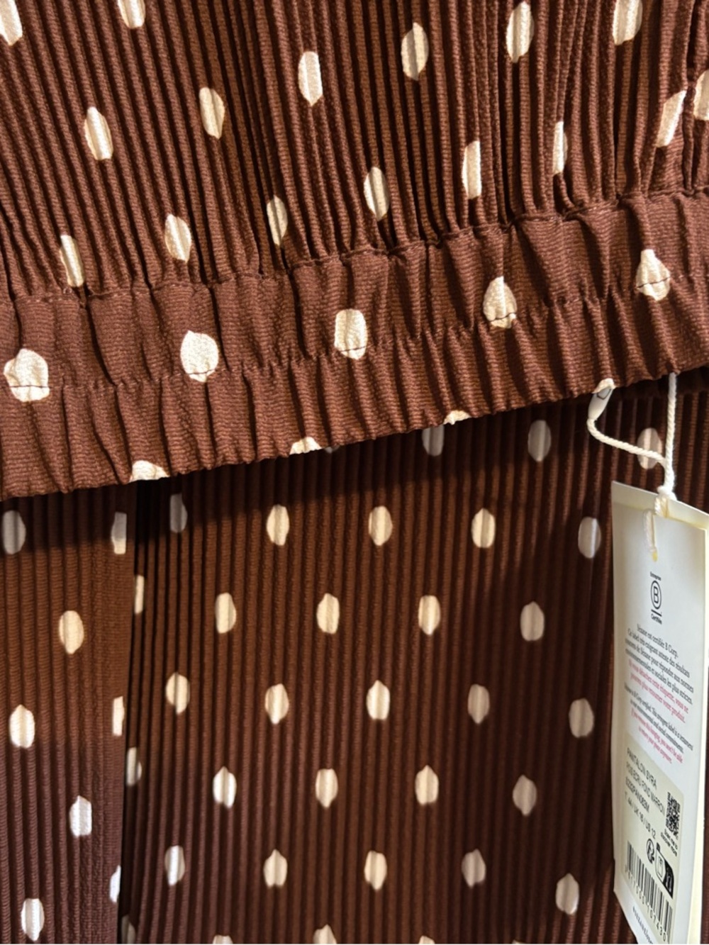 Sézane Classic Polka Dot Brown Wide-Leg Pants - Picture 6 of 6